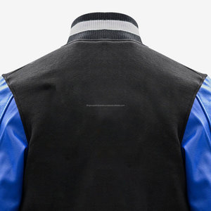 Veste universitaire réversible en cuir véritable et laine de haute qualité, col montant, personnalisable, best-seller pour hommes et femmes - Product Image 4