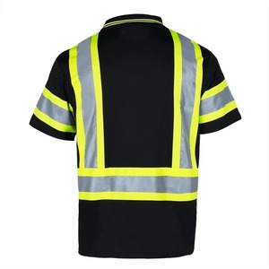 T-shirt de sécurité personnalisé en polyester imperméable et réfléchissant à haute visibilité, manches courtes, col rond, vêtements de travail - Product Image 5