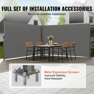 Schermo per la privacy da esterno in alluminio 63FT X 236FT # 280g #   Poliester # Impermeabile #   Tenda da Sole Retrattile per Patio - Materiale in Tela PC - Product Image 4