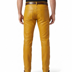 Premium <b>Leather</b> Biker <b>Pants</b> Motorcycle Wholesale <b>Men's</b> <b>Leather</b> Biker <b>Pant</b> With Side Pockets <b>Men's</b> 100% Real <b>Leather</b> Biker <b>Pants</b> - Product Image 6