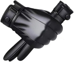 Full Finger Solid Color New Design Leather <b>Gloves</b> Winter Warm <b>Gloves</b> With Touch Screen for Men & Women - Product Image 5