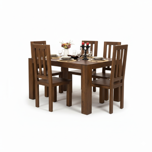 Modern Solid Wood Dining <b>Table</b> Set 6 Seater Rectangular Wooden Dining <b>Table</b> with Chairs Eco-Friendly Durable - Product Image 3