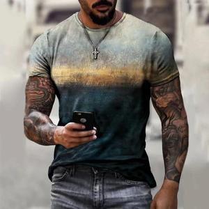 Camiseta sublimada con estampado completo para hombre, 220g, algodón, manga corta, informal, con diseño digital de personajes, ideal para compras al por mayor. - Product Image 1