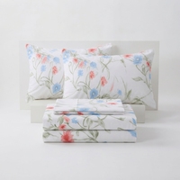 Parure de lit Morning Garden et 2 taies d'oreiller, ensemble classique 100% coton 150 fils/cm², qualité A, toutes saisons