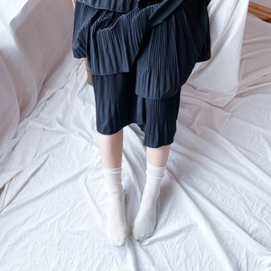 Chaussettes en soie brillantes pour femmes, chaussettes amples de couleur unie, chaussettes fines et douces à effet chatoyant - Product Image 5
