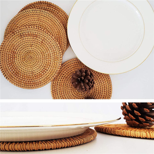 Sous-verres vintage, sets de table de mariage, sets de table tissés, sets de table abstraits à franges, sets de table faits main, nouveauté - Product Image 5