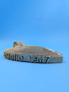 Colgante de Corazón Partido con Diseño de Medio Esqueleto, Chapado en Oro Blanco, con Incrustaciones de Moissanita, Plata 925, Estilo Hip Hop y Rapper - Product Image 2