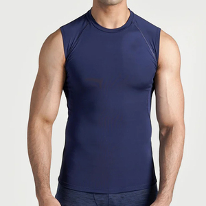 Débardeur sans manches col rond pour homme, couleur unie, 100% coton, respirant, séchage rapide, tricoté, sportif, décontracté, pour l'entraînement - Product Image 1