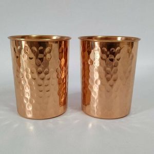 Nouvel Arrivage – Ensemble de Tasses en Cuivre Martelé Fait Main – Verres à Eau Métalliques de Qualité Supérieure – Ensemble de Vaisselle Ayurvédique - Product Image 6