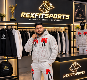 Custom <b>Men</b> <b>Zip</b> <b>Up</b> Hoodie Set Streetwear Tracksuit <b>Fleece</b> Sweatpants Matching Hoodie Set Casual Sportswear Manufacturer - Product Image 2