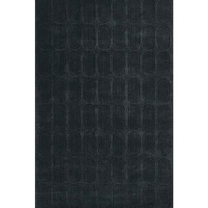 Modern Navy Blue Geometric Area Rug Oval Pattern Hand Tufted Minimalist Living Room Bedroom Custom Size Wool Carpet Home Decor - Product Image 2