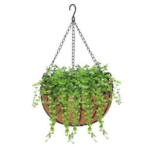 Set di 12 Cesti Sospesi Rotondi in Ferro Battuto Verniciato Nero da 25 cm, Accessori Premium per Decorazioni Esterne - Product Image 4