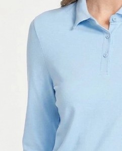 Polo de Manga Larga para Mujer, Color Sólido, Personalizable, Tejido Transpirable, Ropa Casual - Product Image 3