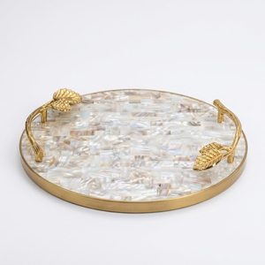 Bandeja Cuadrada Decorativa de Lujo con Incrustaciones Geométricas de Nácar Gris, Mosaico de Conchas MOP para Centro de Mesa de Café - Product Image 5