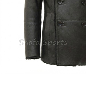 Bomber Shearling Leather <b>Jacket</b> For Men's Thick Faux <b>Fur</b> <b>Lined</b> Winter Leather Outfits Heavyweight Warm Biker <b>Jacket</b> Coat - Product Image 4