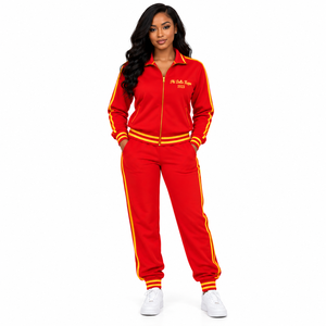 PDK <b>Womens</b> Polyester Tracksuit Comfortable Athletic Clothing Set with Long Sleeve Sports <b>Jacket</b> and Elastic Waist Trousers - Product Image 1