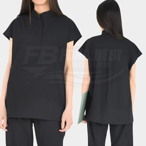 Conjunto de Uniforme Médico para Mujer, Color Negro, Tejido de Poliéster, con Bolsillos, para Personal Médico - Product Image 4