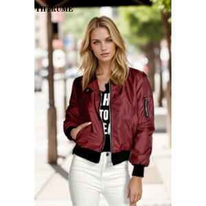 Automne hiver fermeture éclair vestes mode femmes à manches longues noir basique Vintage col rond culture manteau décontracté Streetwear Slim Fit nouveaux manteaux - Product Image 3