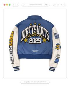 Brooklyn Warlines Varsity <b>Jacket</b> Men <b>Red</b> Navy Embroidered Patch Design O-Neck Collar <b>Waterproof</b> Breathable 100% Wool Thick - Product Image 6