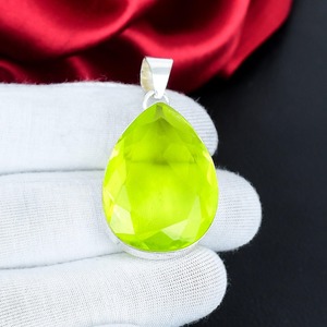 Pendentif en topaze citron, argent sterling 925, fait main, forme goutte d'eau, bijou, pierre de naissance de novembre, cadeau pour elle - Product Image 2