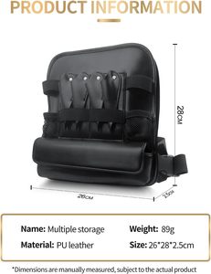 Sac de barbier professionnel pour barbiers, sac à ciseaux en cuir PU pour coiffeur avec compartiments organisés, sangles réglables, résistant à l'eau - Product Image 1