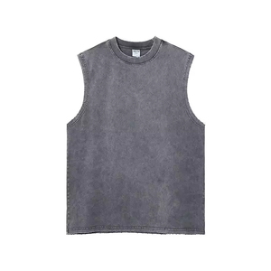 Camiseta sin Mangas Estilo Gimnasio Vintage 2026 para Hombre, el Mejor Diseño con Sublimación e Impresión de Logotipo Personalizado, Efecto Lavado Ácido, Camiseta Deportiva para Hombre - Product Image 4