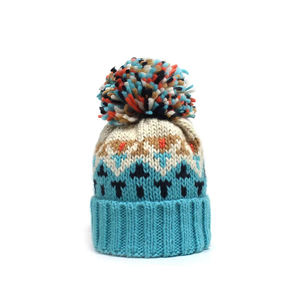 Gorro de Punto Unisex de Invierno de Alta Calidad con Diseño de Pescador y Logotipo Personalizado, Gorro de Punto Jacquard con Patrón de Letras y Puntos - Product Image 6