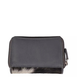 Cartera larga de cuero de pelo de vaca a la moda para mujer, Cartera de mano barata de alta calidad para mujer, monedero con varias tarjetas para mujer - Product Image 3