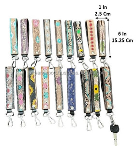 Bracelet de poignet en cuir véritable durable et fait main, personnalisé, pour femme, avec clip métallique, porte-clés, vente en gros - Product Image 2