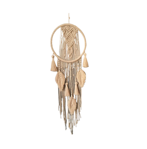 Atrapasueños de Plumas de Macramé con Diseño Único, Hecho a Mano, de Algodón Tejido, Estilo Boho, Decoración de Pared con Forma de Luna, Compre al Precio Más Bajo - Product Image 5