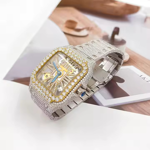 Reloj de Pulsera de Cuarzo de Lujo con Diamantes de Moissanita y Acero Inoxidable de Alta Calidad, 40 mm, Cierre Oculto para Hombre, con Diseño Iced, al Mejor Precio - Product Image 4
