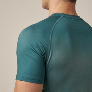 Men Compression Short Sleeve Shirt Solid Color O-Neck Quick Dry Slim Fit Sporty Gym Fitness Base Layer - Product Image 3