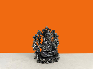 Estatua de Ganesha Hecha a Mano en Latón con Acabado Plateado, Fundición en Cera, Ídolo del Dios Hindú Ganesha, Decoración para el Hogar o Templo - Product Image 4