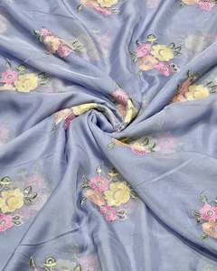 Tela de encaje de malla de poliéster georgette de alta calidad con bordado maltado para ropa de novia, textiles para el hogar y prendas de vestir - Product Image 2
