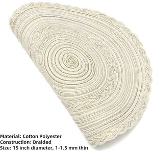 Set di 6 tovagliette rotonde boho intrecciate con bordo, 15 pollici, colore avorio, per matrimoni, feste e occasioni speciali - Product Image 5