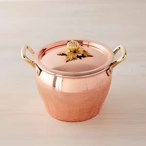 Casserole de luxe en cuivre avec couvercle et poignées en laiton – Ustensile de cuisine haut de gamme pour restaurants et traiteurs - Product Image 1