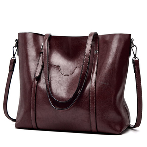 Bolsos de Mano de Cuero Genuino para Mujer, a la Moda, de Diseño Vintage, con Dos Correas, para Invierno, del Mejor Fabricante de Suministros OEM - Product Image 1