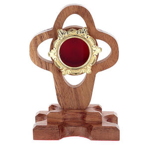 Relicario Católico de Madera Hecho a Mano con Centro de Latón Dorado, Decoración para Altar de Iglesia, Exhibición de Artefactos Religiosos, Suministro Personalizado al por Mayor - Product Image 5