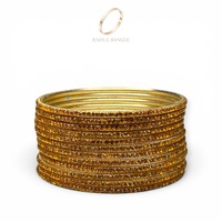 Juego de Brazaletes de Acero Inoxidable de Alta Calidad Chapados en Oro para Mujer con Acabado de Diseño con Cristales, Precio al por Mayor