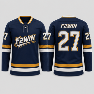เสื้อทีมฮอกกี้ Custom Force 2 Win แบบพิมพ์ลายดิจิทัล โพลีเอสเตอร์ แขนยาว ระบายอากาศได้ดี ซับเหงื่อ สายรัดปรับได้ คอกลม - Product Image 3