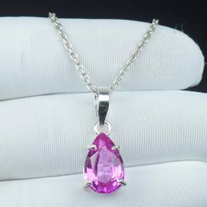 Magnifique pendentif en kunzite rose taille poire, collier en argent sterling 925, bijoux faits main vintage bohème - Product Image 6