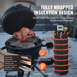Chauffe-bouteille de gaz isolé de type bande avec thermostat interne fixe, 280W, pour réservoirs de propane de 100 lb, température maximale 90°F - Product Image 2
