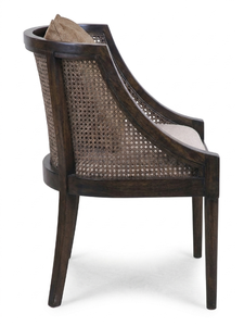 Modern Rattan Restaurant Furniture Dining <b>Chair</b> with Solid Wood <b>Cane</b> Back and Cushioned Seat for Commercial Use - Product Image 1