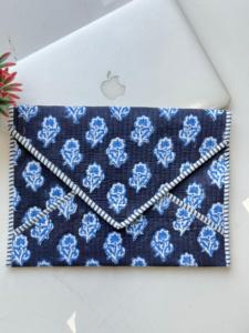 Vintage Bohemian Floral Thread <b>13</b> <b>Inch</b> Cotton Quilted Foldable Durable <b>Laptop</b> Sleeve Comfortable Zipper Travel <b>Case</b> Customized - Product Image 2