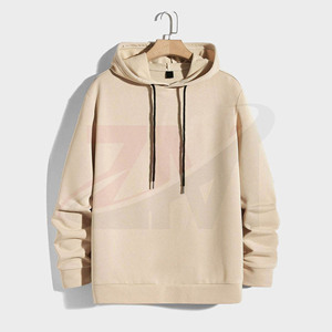 Tracksuit <b>Set</b> New trending Loose Fit Solid Color Beige Cotton Hoodie And Joggers <b>Set</b> Casual Solid Color Full Sleeve Autumn Wear - Product Image 2