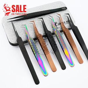 Lash Isolation Tweezer Professional & Precision Fiber Tip Diamond Grip Lash Tweezers for Eyelash Extensions Multi Shapes Tweezer - Product Image 1