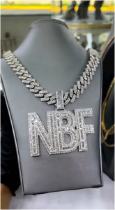 Custom 925 Sterling <b>Silver</b> Hip Hop Iced Out VVS Moissanite Name <b>Pendant</b> for Men - Product Image 4