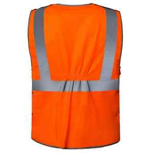 Gilet de sécurité réfléchissant haute visibilité pour hommes, sans manches, en maille, avec sangle logo et bande colorée, léger, pour la route et la construction - Product Image 3