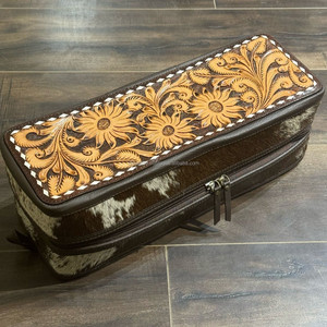 2025 nouveauté grande capacité personnalisé luxe repoussé à la main en cuir voyage étui à bijoux haute qualité peau de vache bijoux boîtes de rangement - Product Image 2