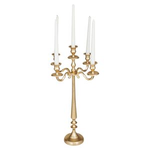 Modern <b>Brass</b> Finish Metal Candelabra Multi Arm Tall <b>Candlestick</b> <b>Holder</b> Event Wedding Decor Hotel Restaurant Wholesale Stands - Product Image 1